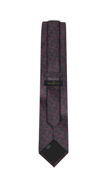 Luxury Black~Red Jacquard Tie